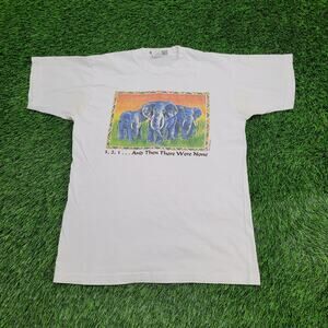 Vintage 90s Safari Elephant Shirt Womens Medium 19x25 Wildlife